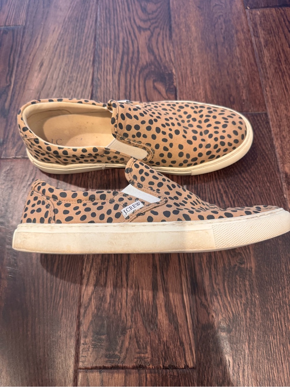 J. Crew Leopard Print Slip-On Sneakers - Tan & Black